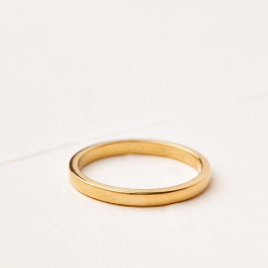Handsome Walnut Gold Wedding Ring for Men