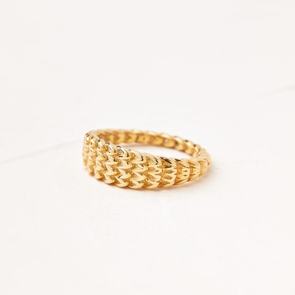 Stylish Braided Gold Ring