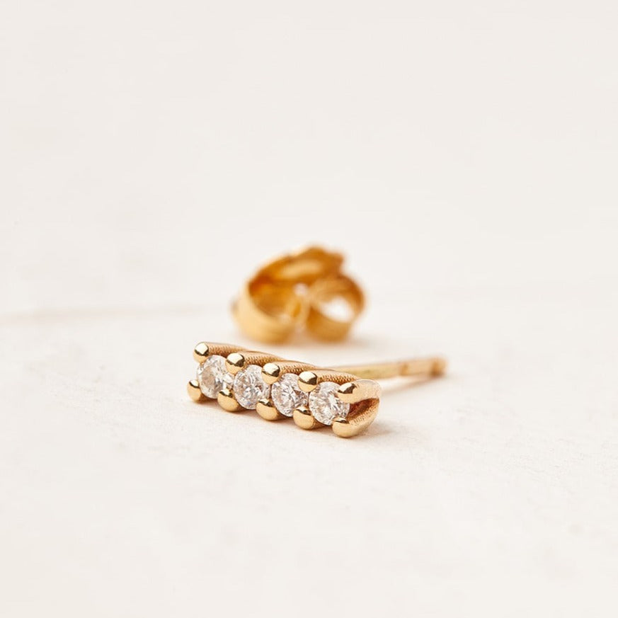 Gold and Diamond Earrings Dafna Model Lab Diamonds