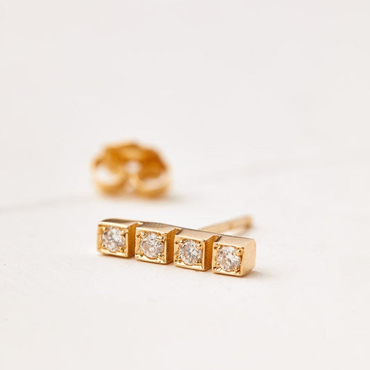 Gold and Diamond Earrings Model Dahlia Lab Diamonds