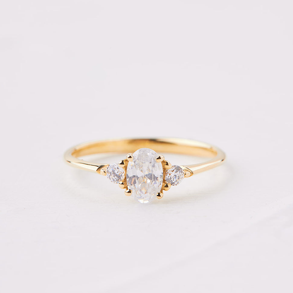 Monet Ring set with oval diamond