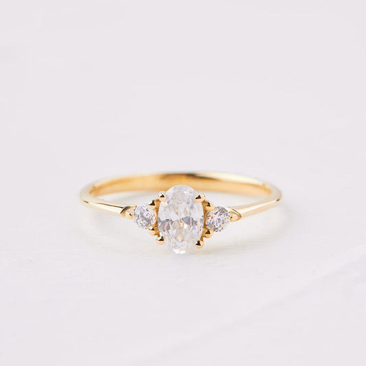 Monet Ring set with lab oval diamond