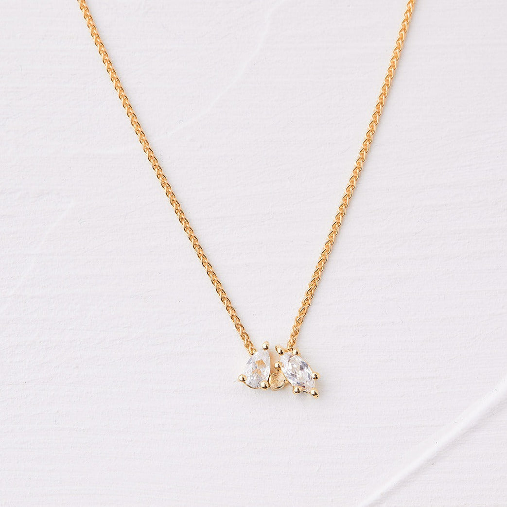 Picasso Necklace with teardrop and marquise Lab diamonds