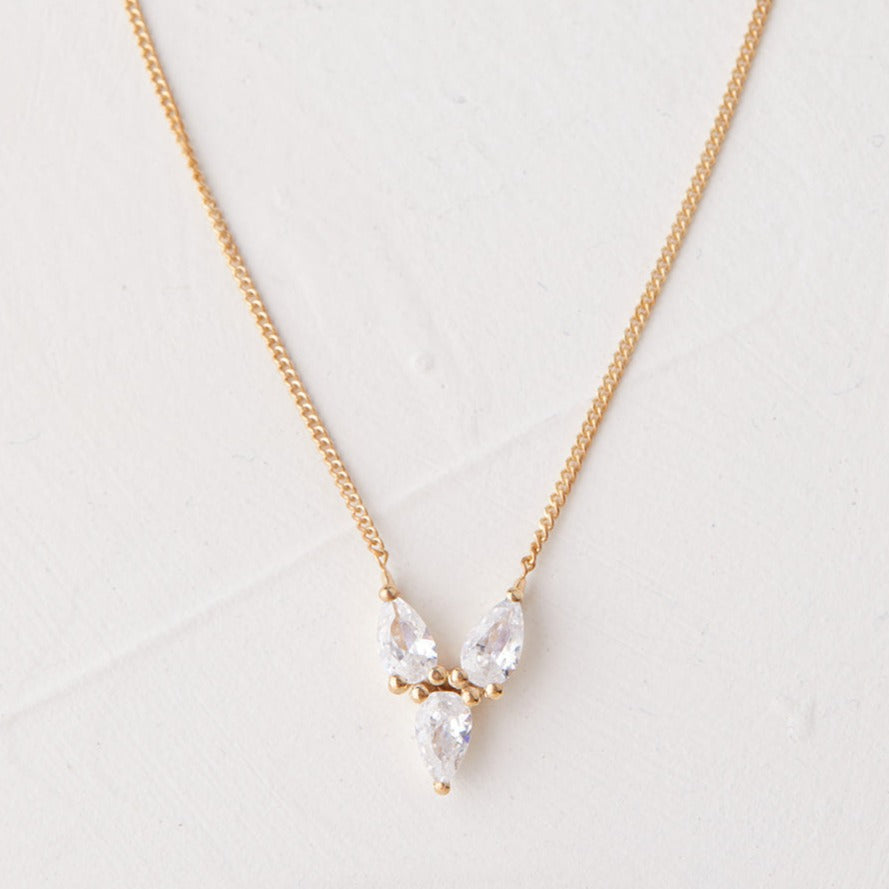 Spring Necklace 3 Natural Drop Diamonds 0.45 Carat