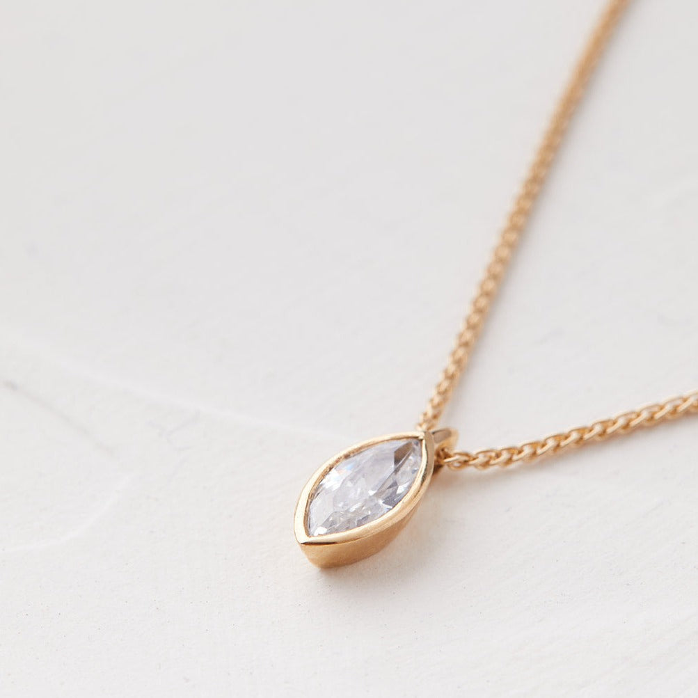 sunbird Necklace with marquise diamond