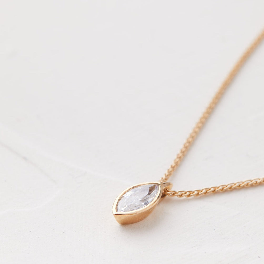sunbird Necklace with marquise diamond