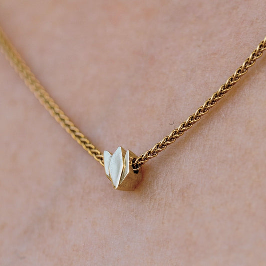 Gold Necklace With Cyclamen Pendant