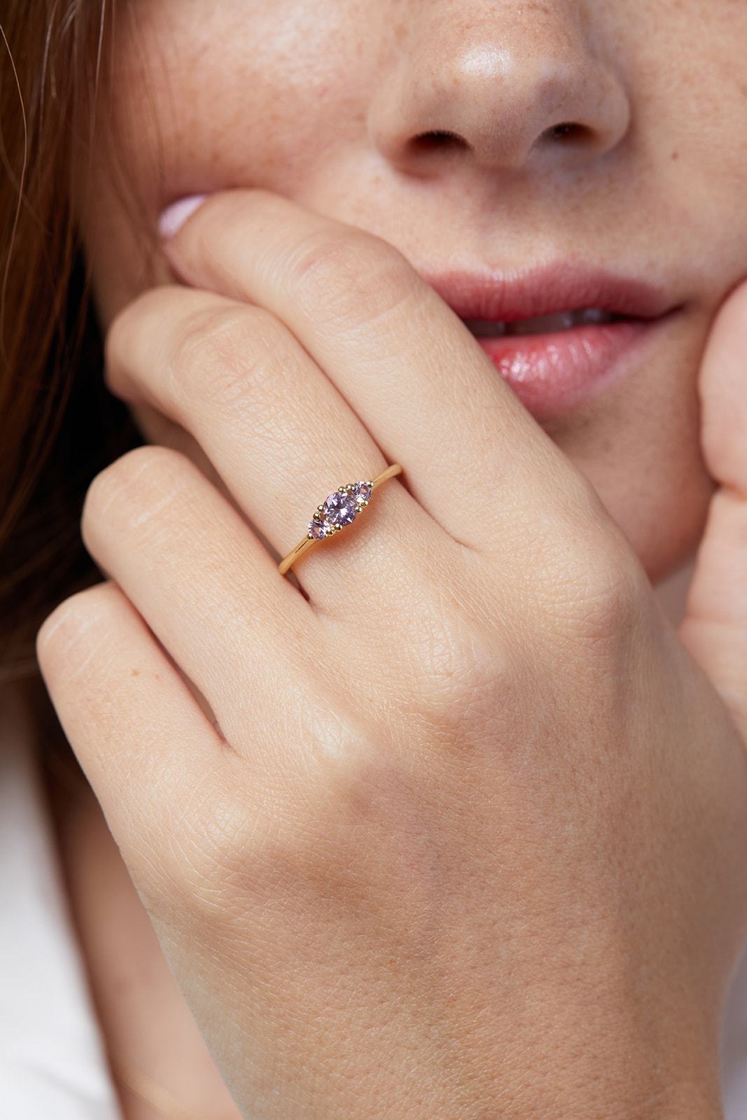 Stunning Pink Anemone Ring (1/3ct center)