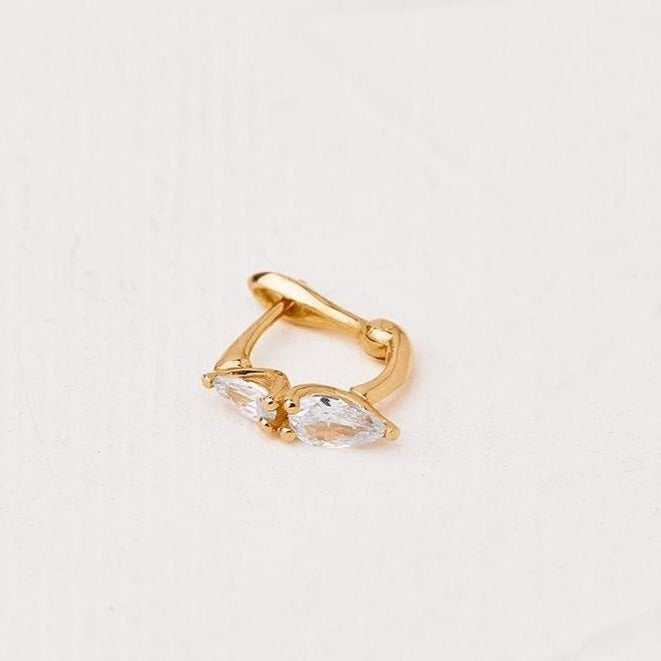 Jasmine Gold Earrings Studded With Drop Diamonds (0.60ct)