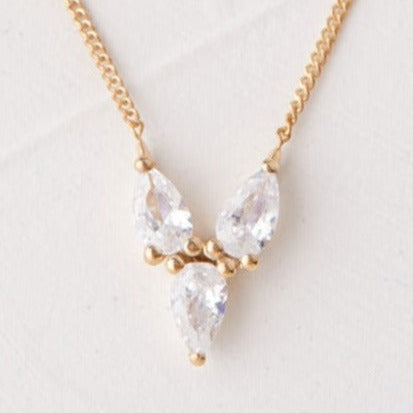 Spring Necklace 3 Natural Drop Diamonds 0.45 Carat