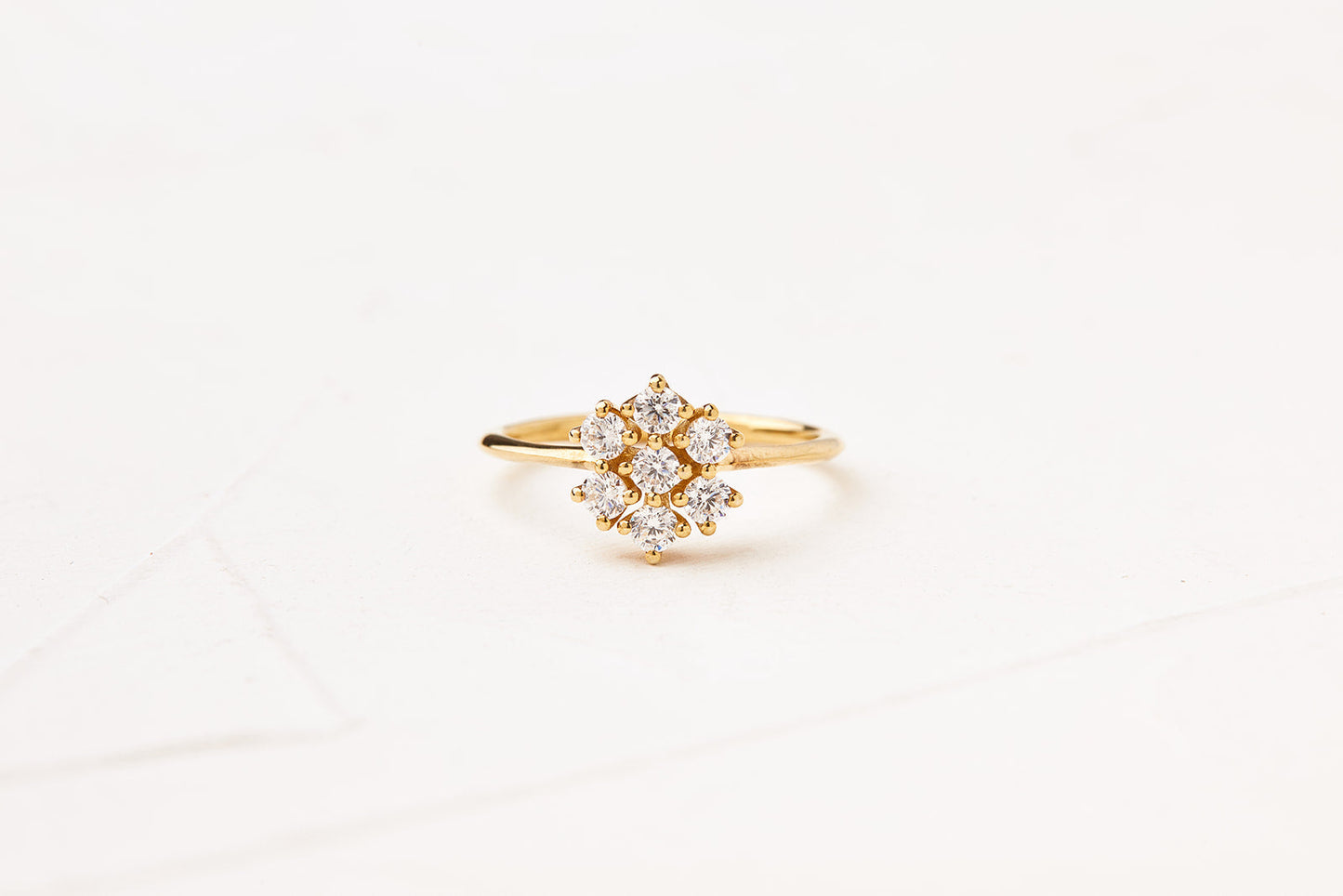 Sparkling Sunflower Diamond Gold Ring
