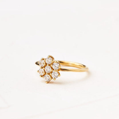 Sparkling Sunflower Diamond Gold Ring