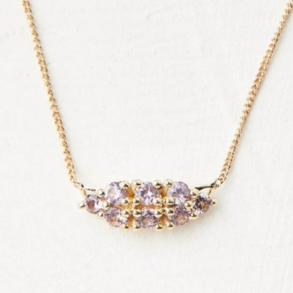 Orchid Necklace With Light Purple Sapphire Stones