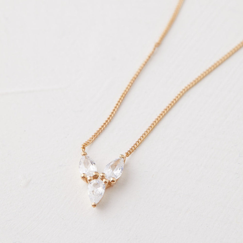 Spring Necklace 3 Natural Drop Diamonds 0.45 Carat